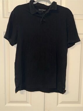 Banana Republic Black Short-Sleeve Polo